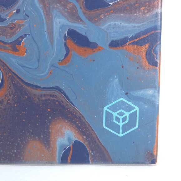 Oil on Canvas Hand Painted Psychedelic Abstract Geometric 8" x 10" Simplicity - Picture 5 of 7